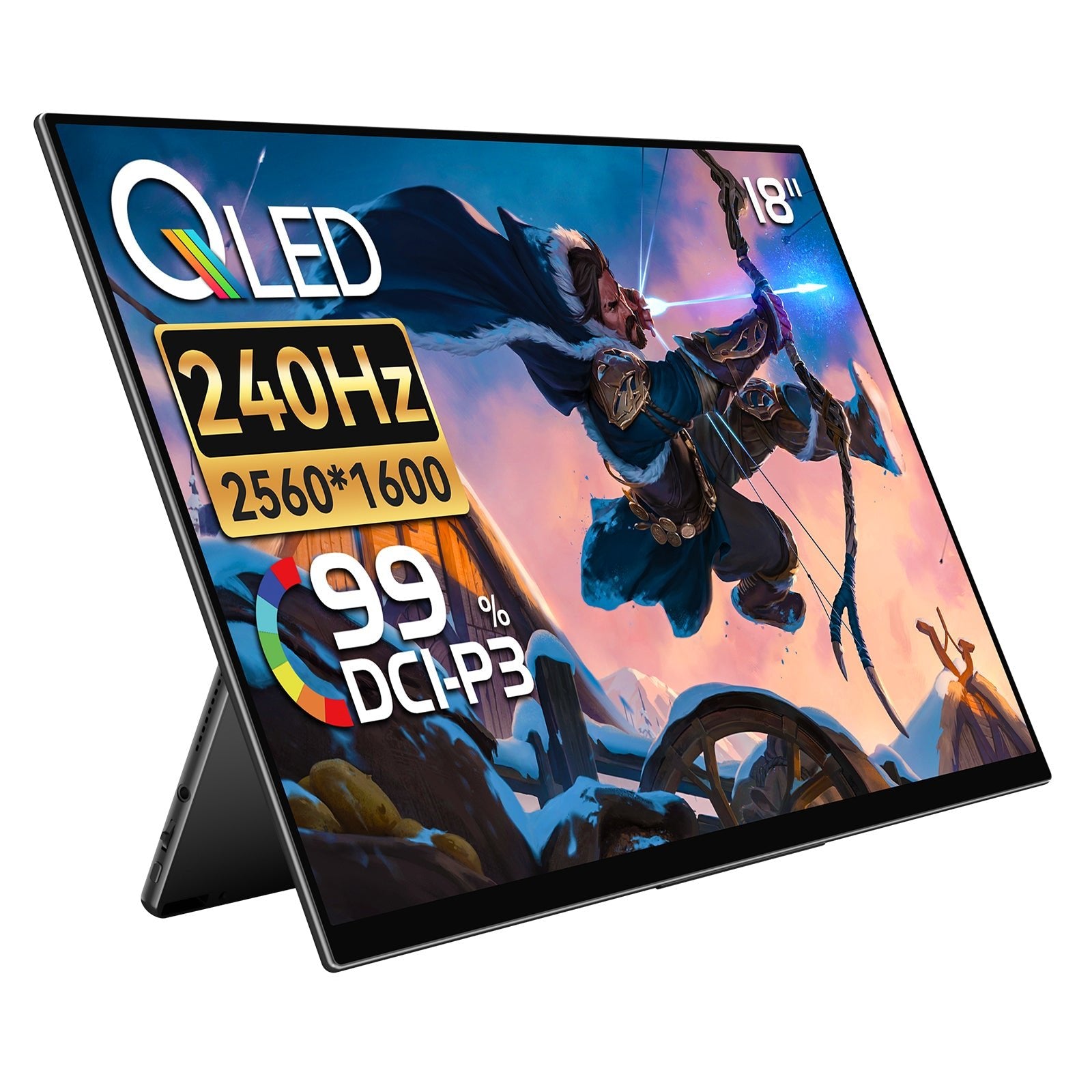 モバイルモニター 18型 240Hz 2560x1600 RQHG-180NW 18インチ 2560*1600 240Hz RQHG-180NW