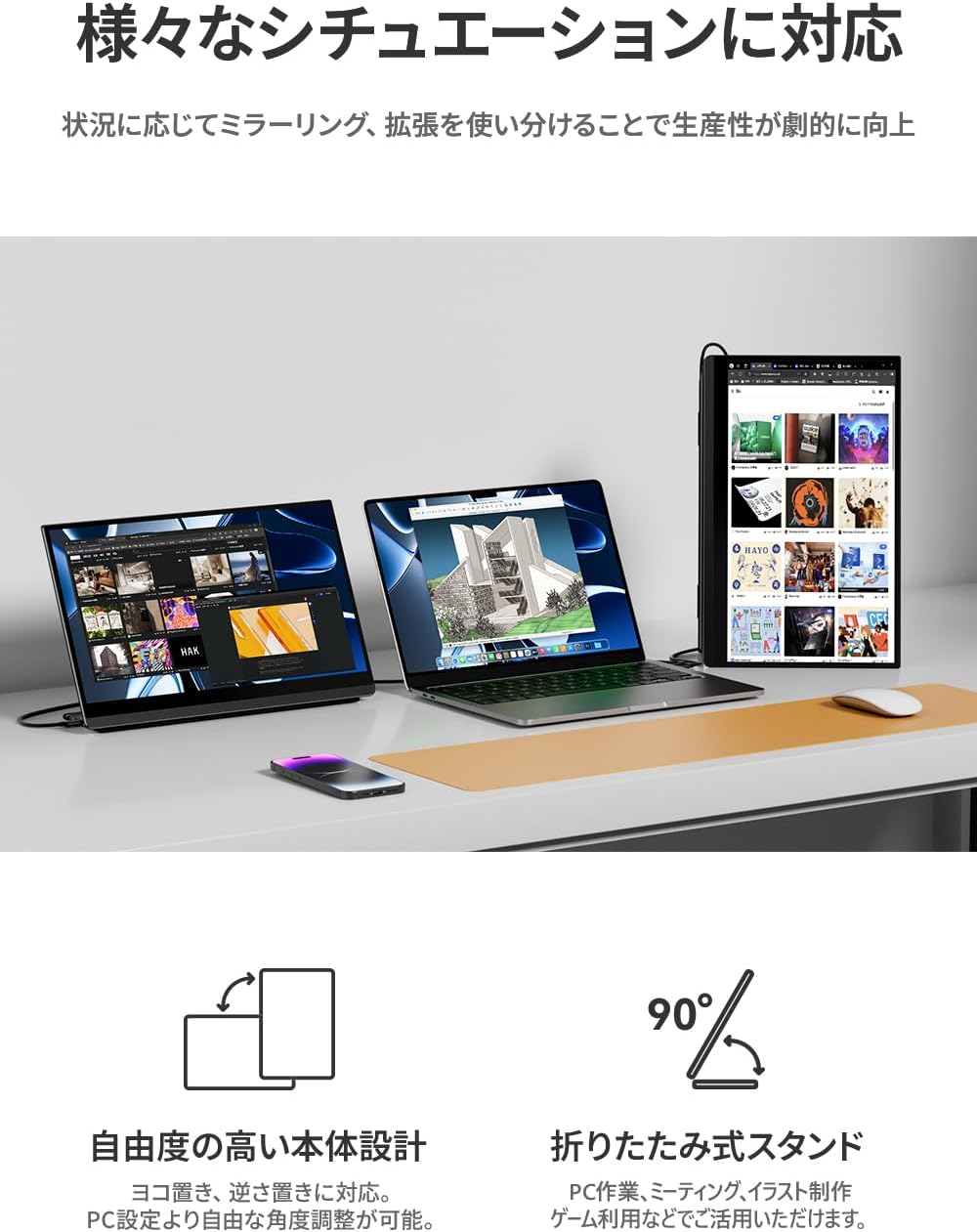 16インチ タッチペン対応 2560*1600  60Hz  LQ-160PW/NW