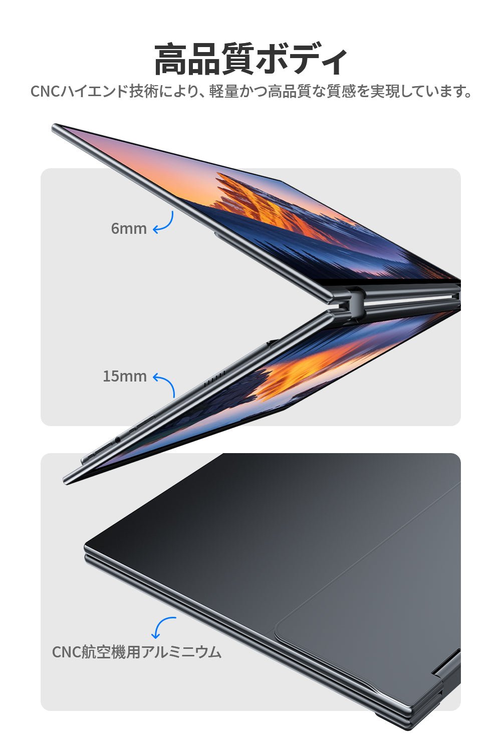 16インチ デュアルモニター 1920 x 1200 60Hz  XQ-160NF