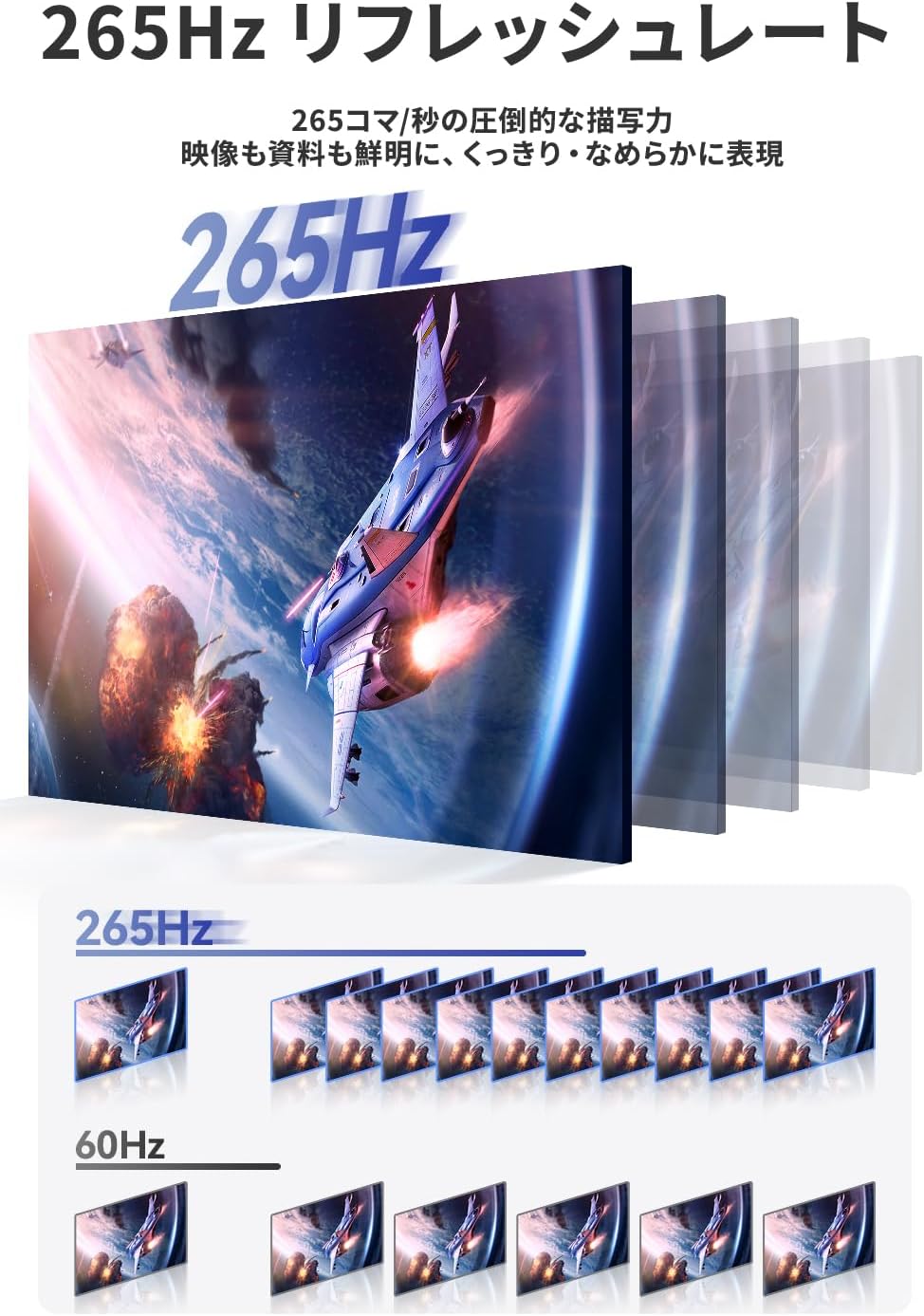 17.3インチ タッチペン対応 2560×1440 265Hz RQHG-173PW