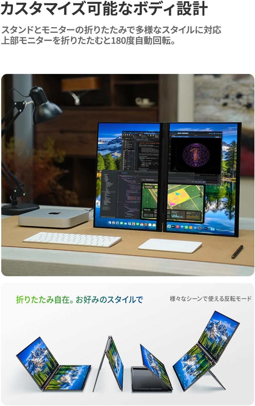 TG105 EWEI製 16インチ モバイルモニタXQ-160NF 16インチ デュアルモニター 1920 x 1200 60Hz XQ-160NF