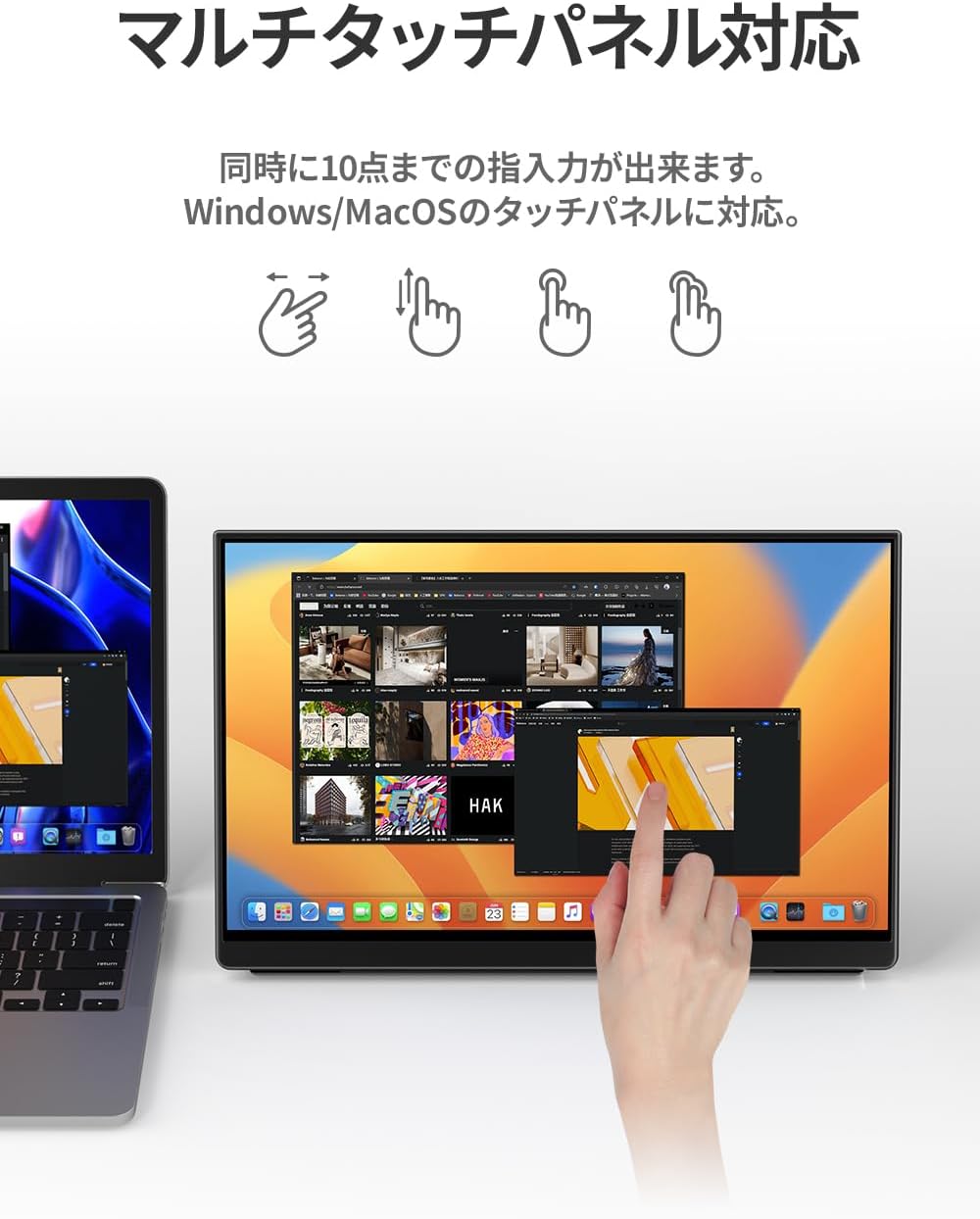 EHOMEWEI モバイルモニター 13.3インチ 有機EL FHD 4K