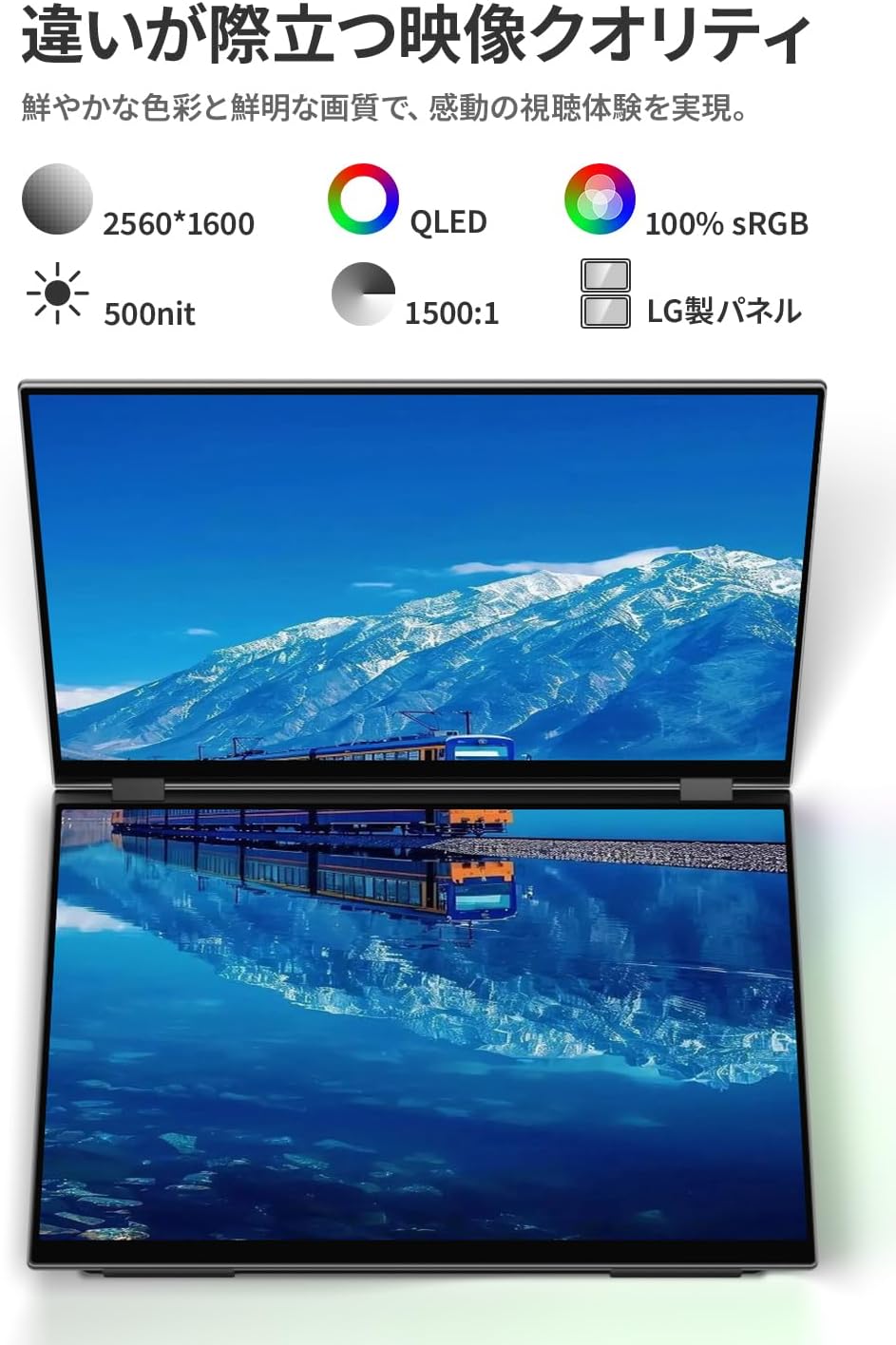 Ehomewei X2 Pro XQ-160PW タッチ対応デュアルディスプレイ Amazon.co.jp: EHOMEWEI デュアルモニター 16インチ QLED 2.5K