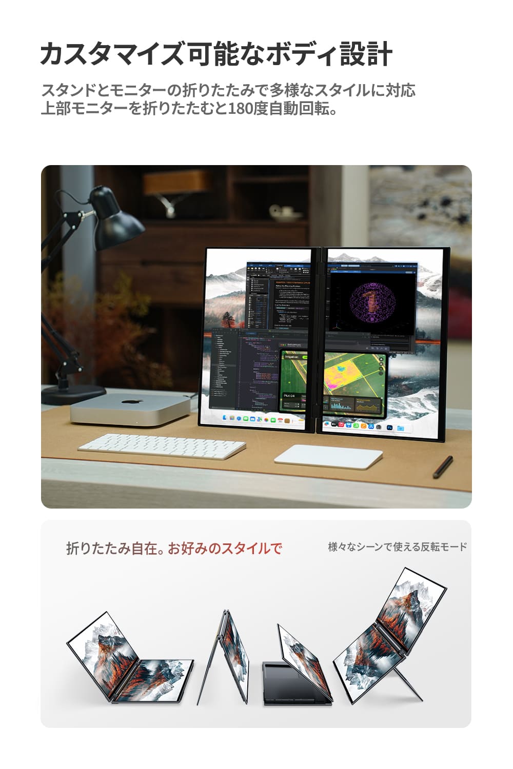 18.5インチ QLED 1920x1080 デュアルディスプレイ タッチペン